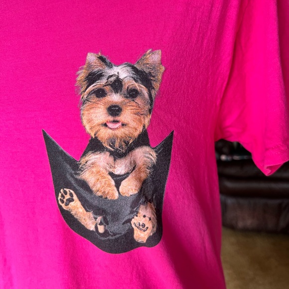 Woman’s Yorkie in my pocket tee shirt - Picture 12 of 16